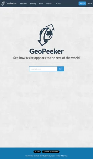 GeoPeeker Geographic Website Preview Tool screenshot