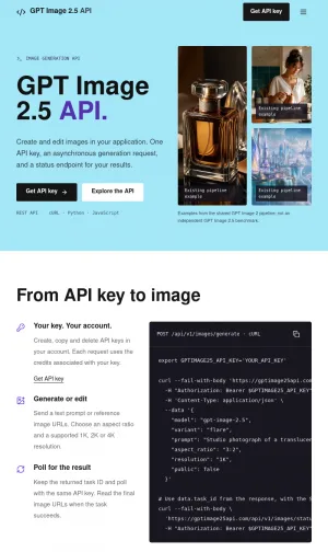 GPT Image 2.5 AI Image Generation API and Playground screenshot