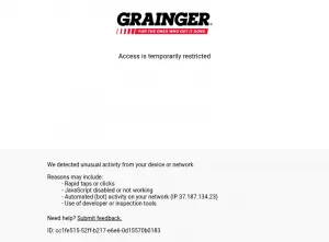 Grainger Industrial Supplies and Public Safety Equipment screenshot