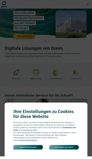 Green Swiss Digital Infrastructure and Telecommunications screenshot
