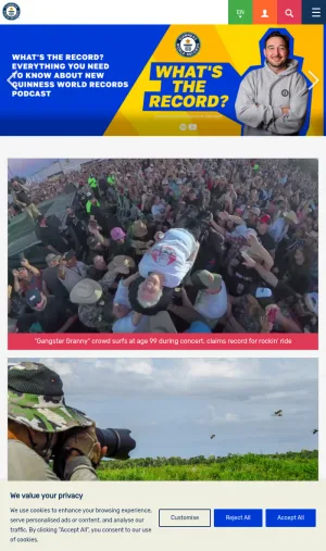 Guinness World Records Official Records and Achievement Hub screenshot