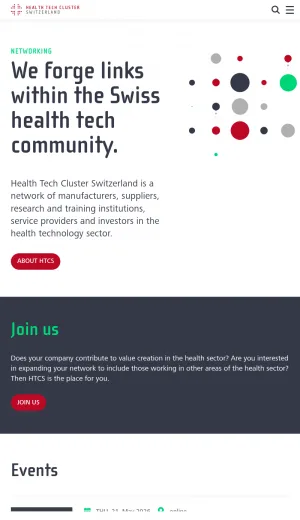 Health Tech Cluster Switzerland Network screenshot