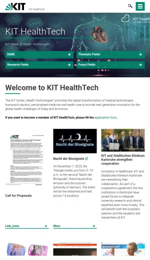KIT Center for Health Technologies screenshot