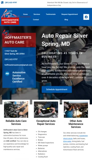 Hoffmaster's Auto Care in Silver Spring, Maryland screenshot