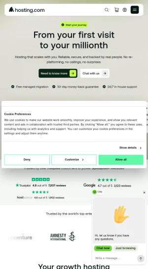 Web Hosting and Managed Server Solutions screenshot