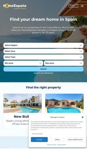 HomeEspana Spanish Property Sales and Estate Agency screenshot
