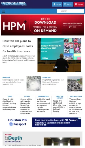 Houston Public Media News, TV, and Radio screenshot