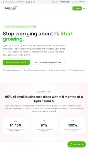 HyperLife Cyprus IT Support and Cybersecurity screenshot