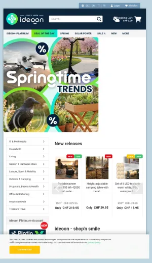 Ideoon Swiss Electronics, and Lifestyle Shop screenshot