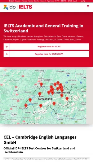 IELTS Switzerland Official IDP English Test Center screenshot