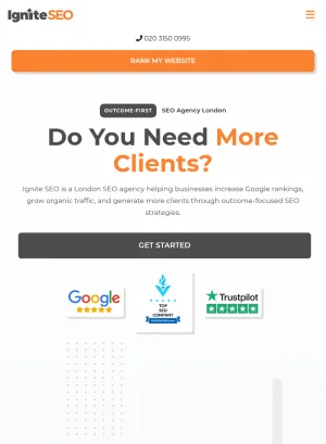Ignite SEO London screenshot