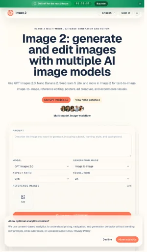 Image 2 Multi Model AI Image Generator and Editor screenshot