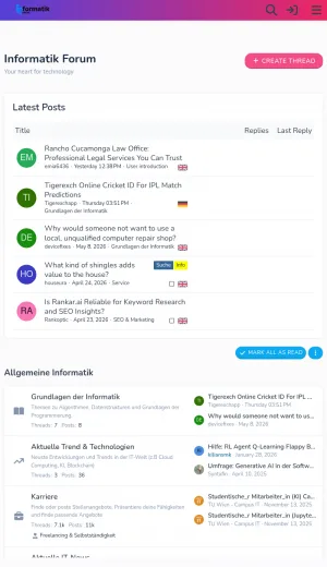 Computer Science and IT Community Forum screenshot