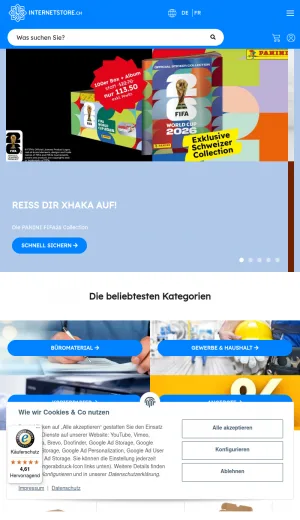 Internetstore.ch Office Supplies and Paper Products Shop screenshot
