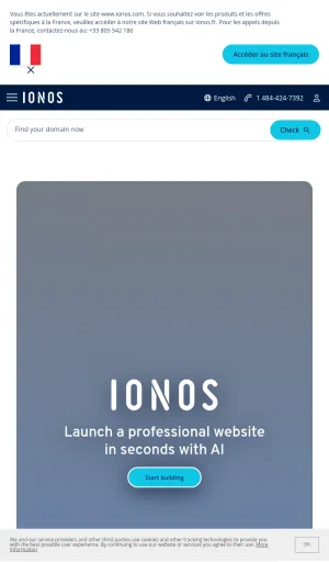 IONOS Web Hosting, Domains, Cloud and Website Tools screenshot