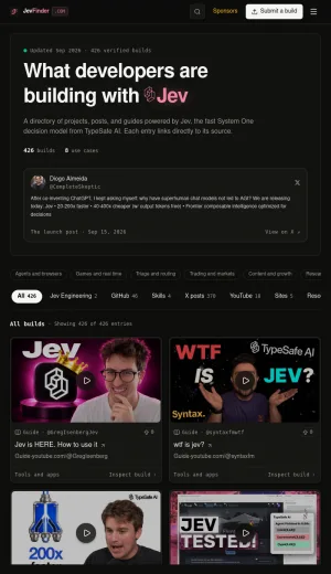Jev Projects and AI Workflow Directory screenshot