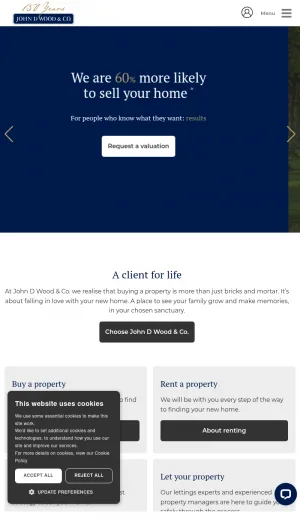 John D Wood and Co. Property Sales and Lettings screenshot