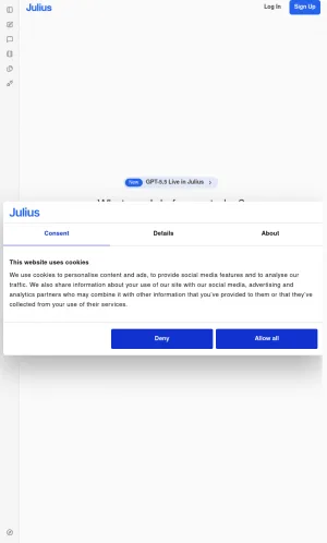 Julius AI screenshot