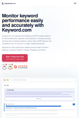 Keyword Rank Tracker and AI Visibility Platform screenshot