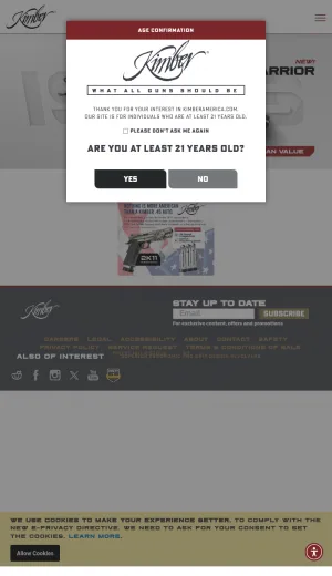 Kimber America Firearms and Handguns screenshot