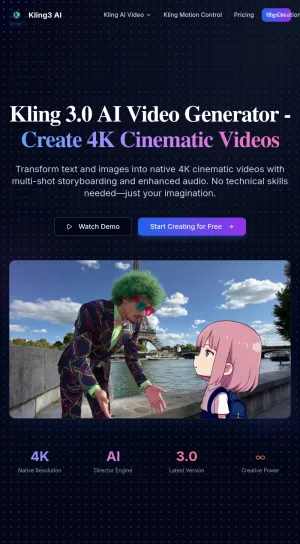Kling AI Video Generator for Cinematic 4K Videos screenshot