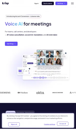 Krisp Voice AI for Meetings and Call Centers screenshot