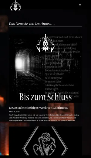 Lacrimosa Official Band Website screenshot