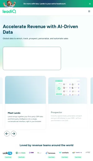 LeadIQ B2B Sales Prospecting and CRM Enrichment Software screenshot