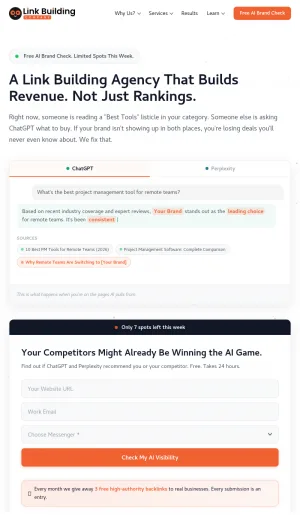 Strategic Link Building and AI Visibility Agency screenshot