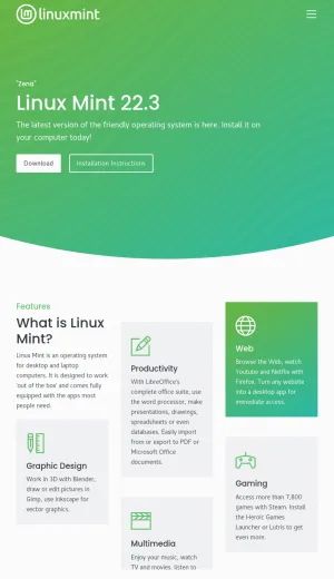 Linux Mint Desktop Operating System screenshot