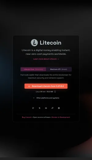 Litecoin Cryptocurrency screenshot