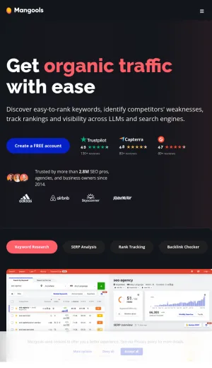 Mangools SEO Tools Suite screenshot