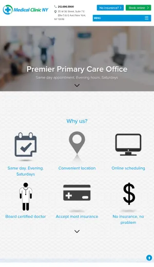 New York City Primary Care Medical Clinic screenshot