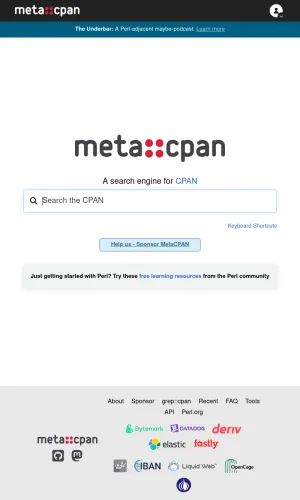 MetaCPAN Perl and Raku Package Search Directory screenshot