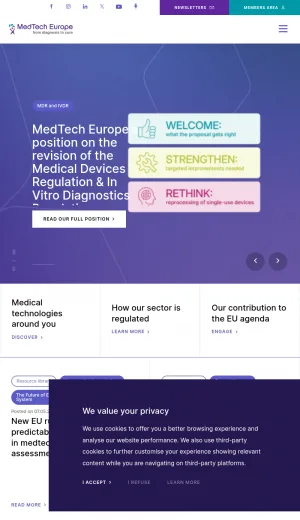 MedTech Europe - European Medical Technology Trade Association screenshot