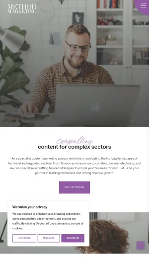 Method Marketing Content Marketing Agency for Regulated Sectors screenshot