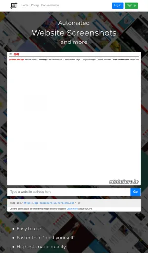 Automated Screenshot and PDF Generation API screenshot