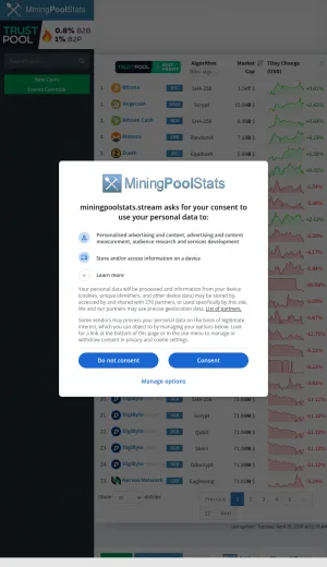 Mining Pool Statistics and Block Explorer Directory screenshot