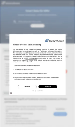 Moneyhouse Swiss Company Registry and Business Information screenshot