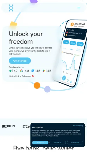 Mt Pelerin Crypto Brokerage and Self-Custody Wallet screenshot