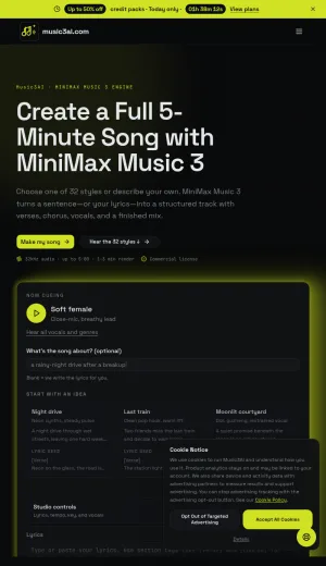 AI Song Generator with MiniMax Music 3 screenshot