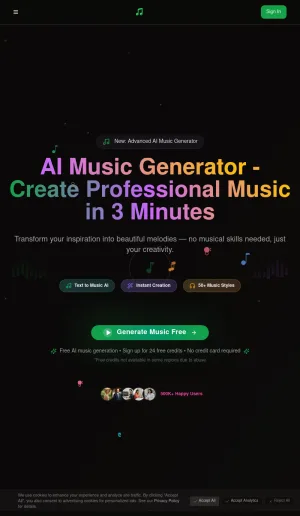 AI Music Generator for Text to Music Creation screenshot