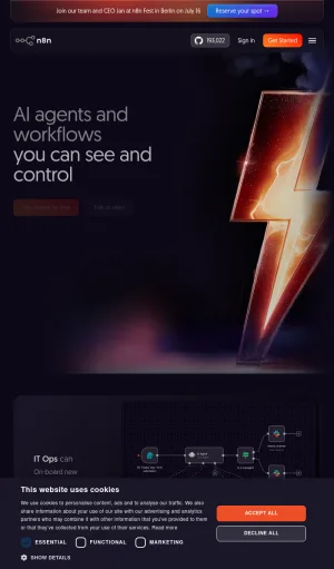 n8n Workflow Automation and AI Integration Platform screenshot