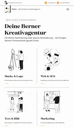 Namo - Branding, Web Design and Marketing Agency in Bern screenshot