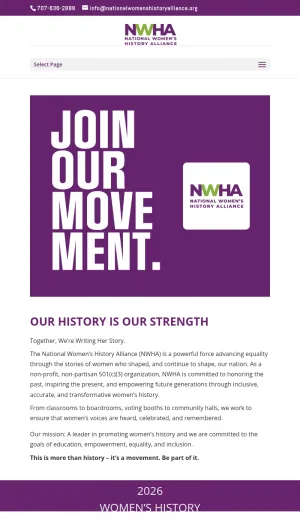 National Women's History Alliance screenshot