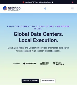 NetShop ISP Dedicated Servers and Hosting screenshot