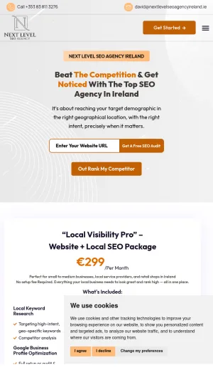 Next Level SEO Agency Ireland screenshot