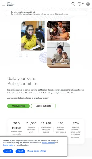 Cisco Networking Academy Technology Skills Training screenshot