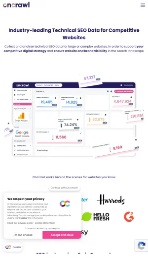 Oncrawl Technical SEO Platform for Large Websites screenshot