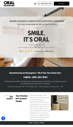 ORAL Dental Studio New York City Dental Clinic screenshot